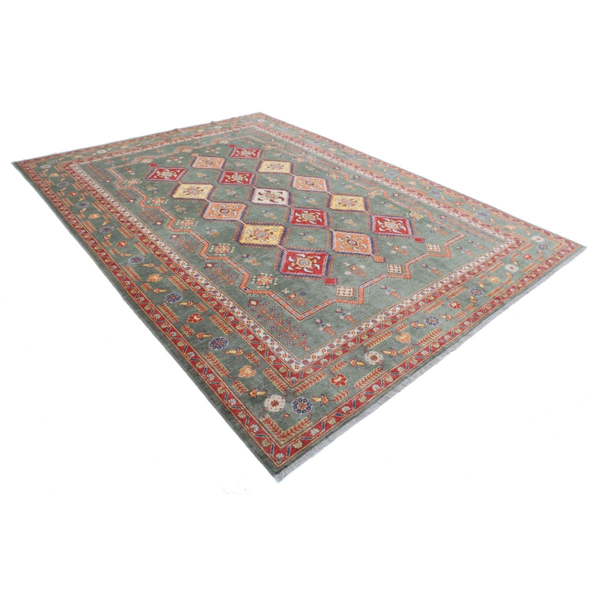 Revival 8x11 Handmade Double Knotted Washable Wool Rug - Colorful