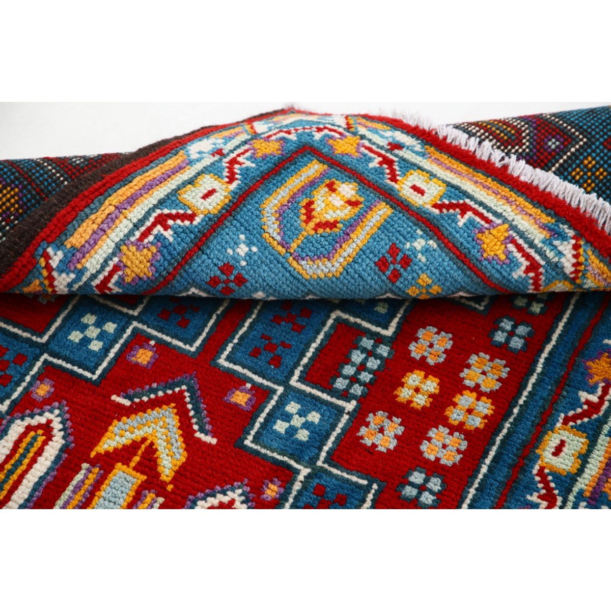 Revival 3x4 Handmade Double Knotted Washable Wool Rug - Colorful