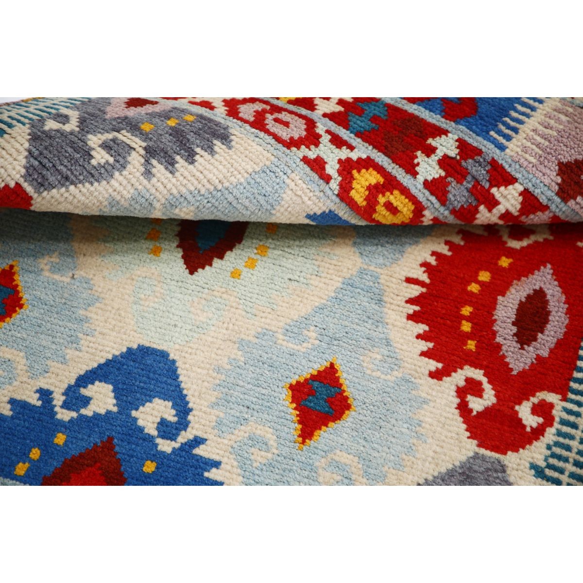 Revival 3x4 Handmade Double Knotted Washable Wool Rug - Colorful