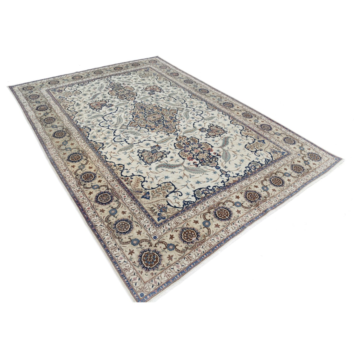 Kashan 7x10 Handmade Double Knotted Washable Wool Rug - Colorful