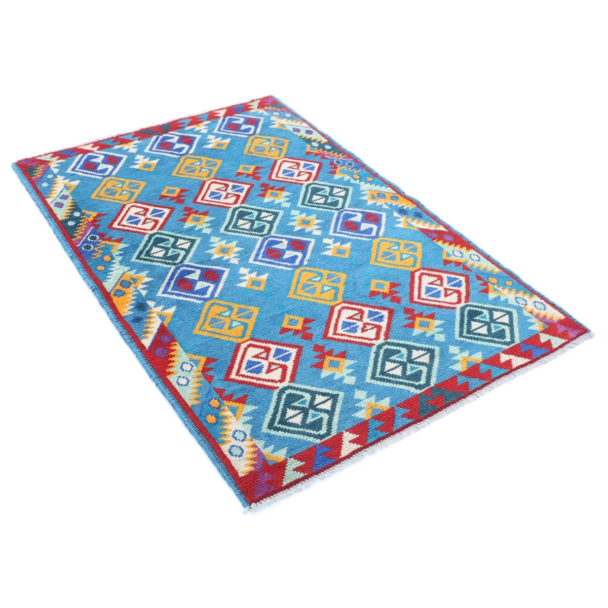 Revival 3x5 Handmade Double Knotted Washable Wool Rug - Colorful