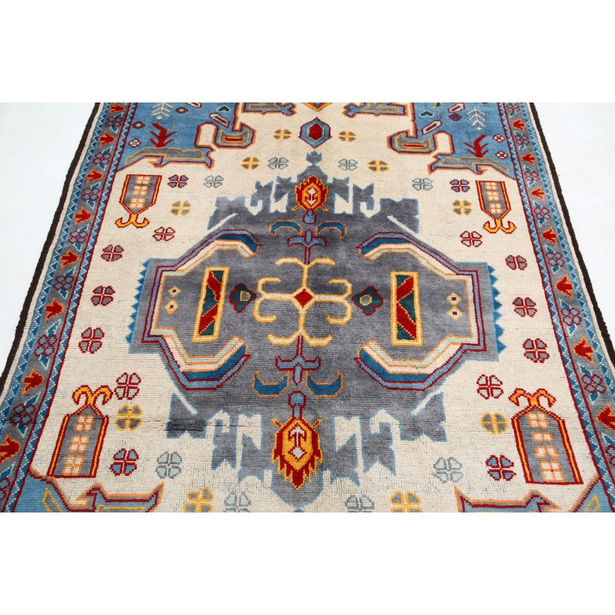 Revival 6x8 Handmade Double Knotted Washable Wool Rug - Colorful