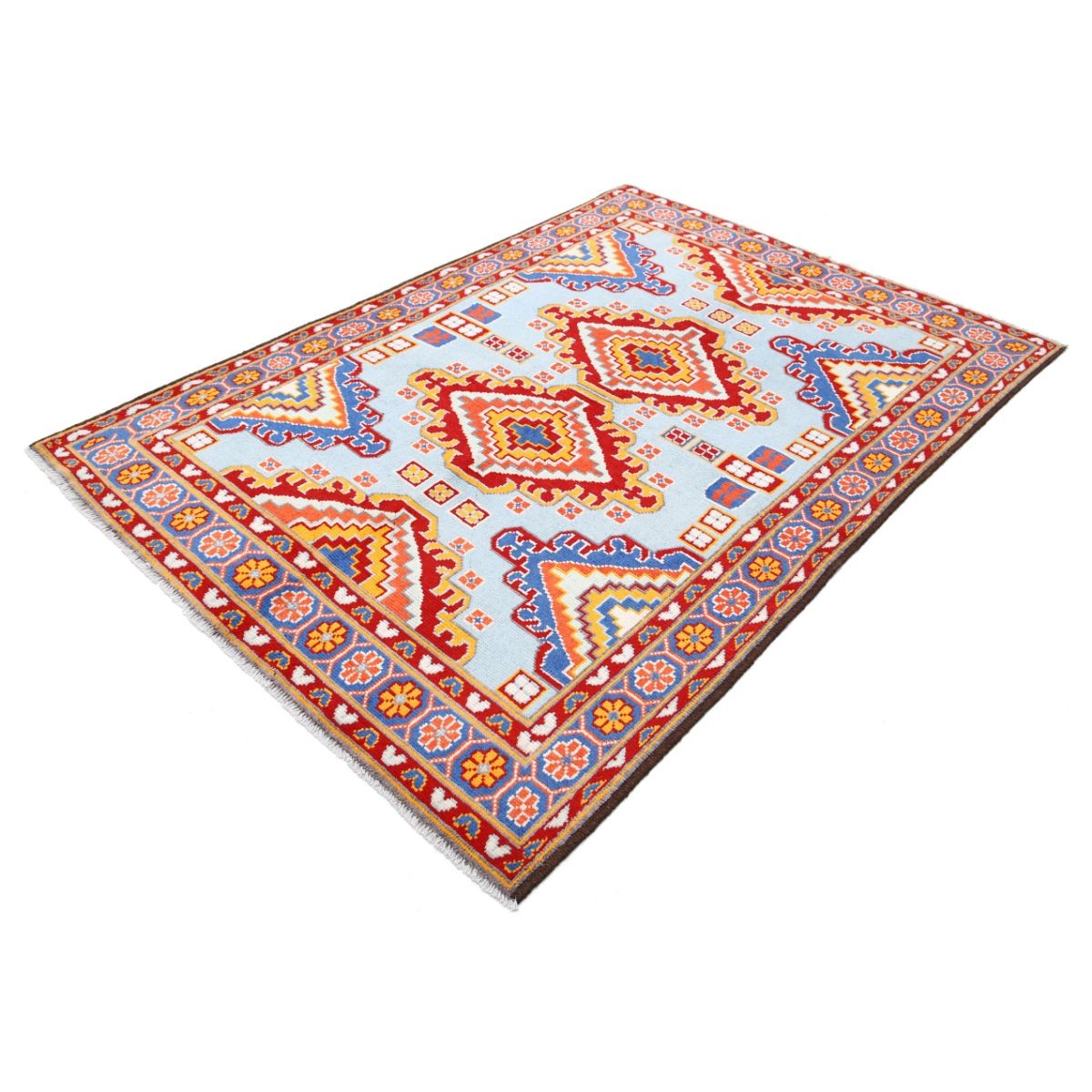 Revival 5x8 Handmade Double Knotted Washable Wool Rug - Colorful