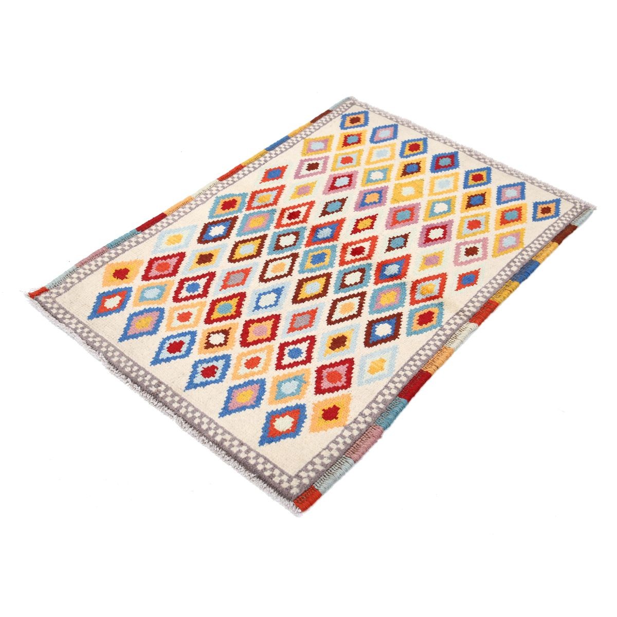 Revival 3x4 Handmade Double Knotted Washable Wool Rug - Colorful