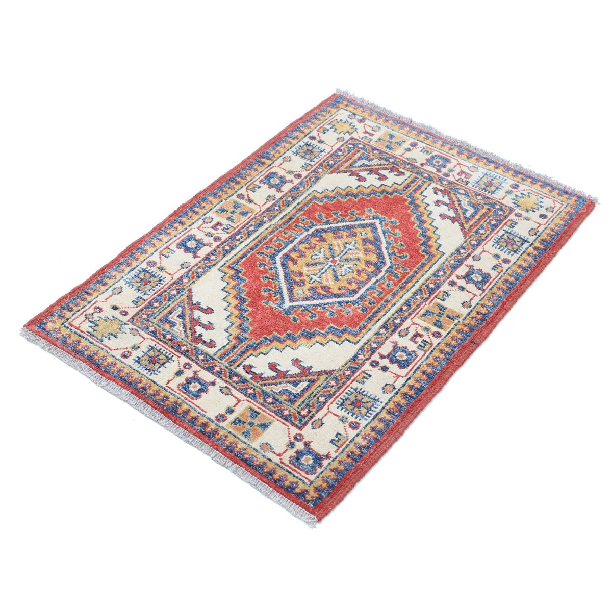 Revival 2x3 Handmade Double Knotted Washable Wool Rug - Colorful