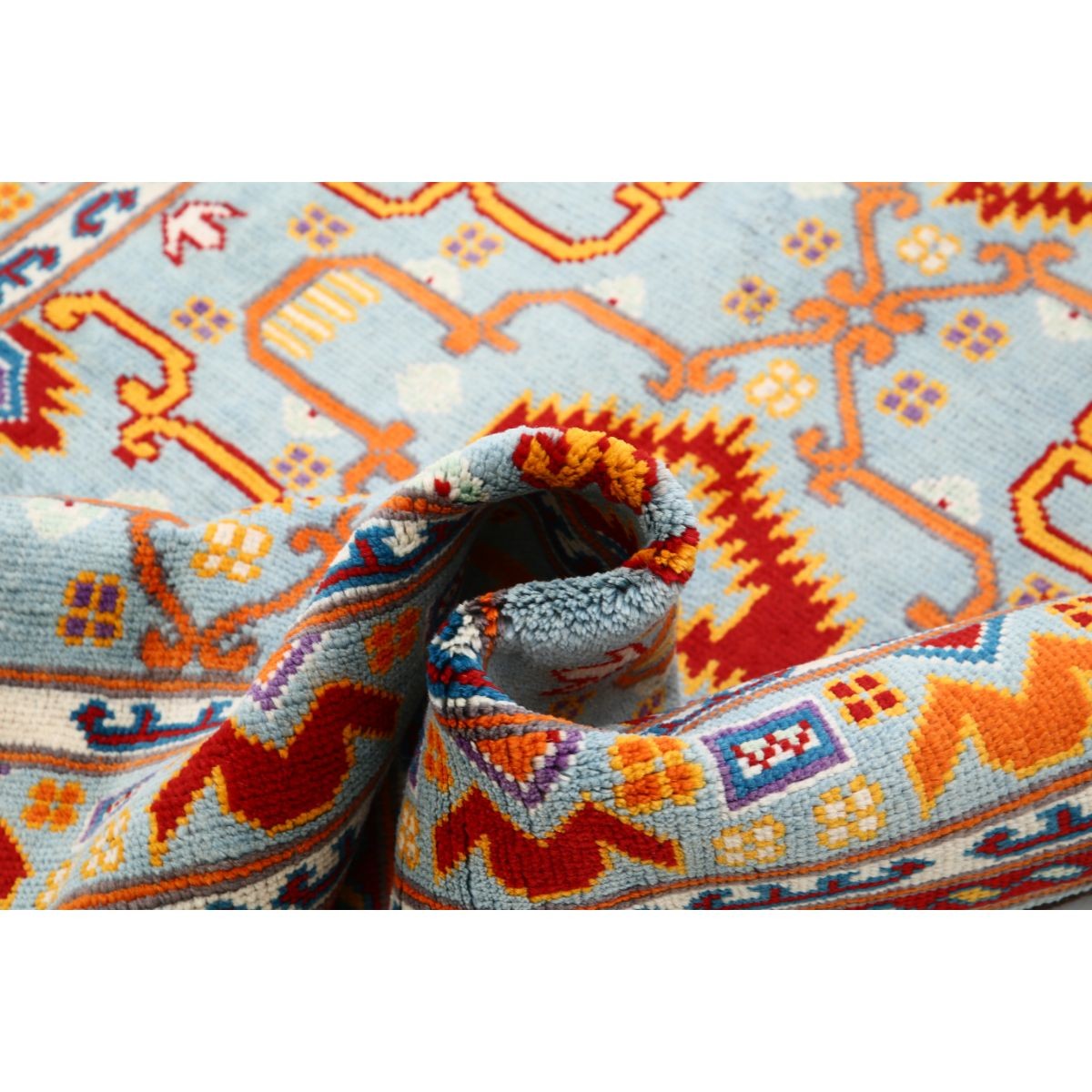 Revival 5x6 Handmade Double Knotted Washable Wool Rug - Colorful