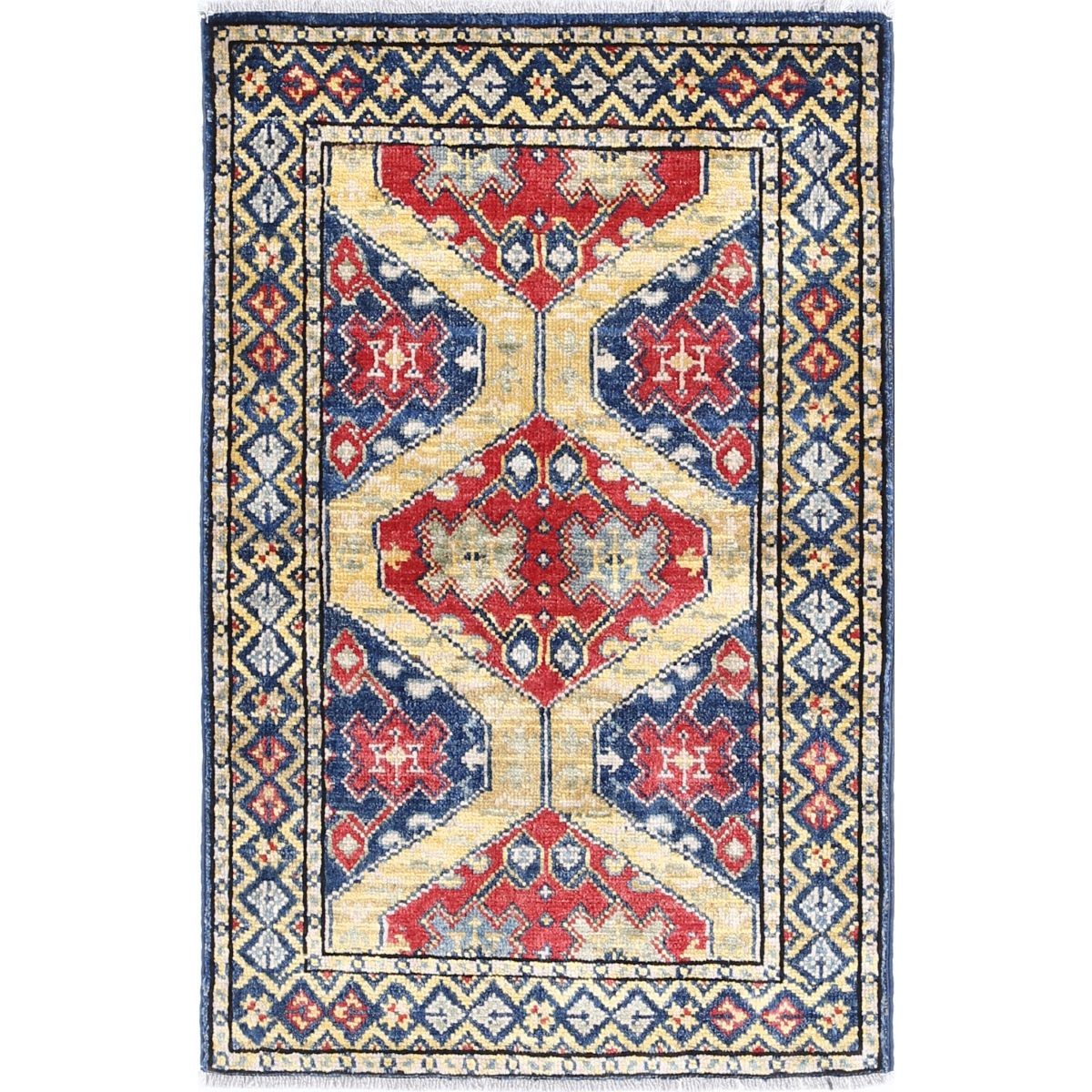 Revival 2x3 Handmade Double Knotted Washable Wool Rug - Colorful