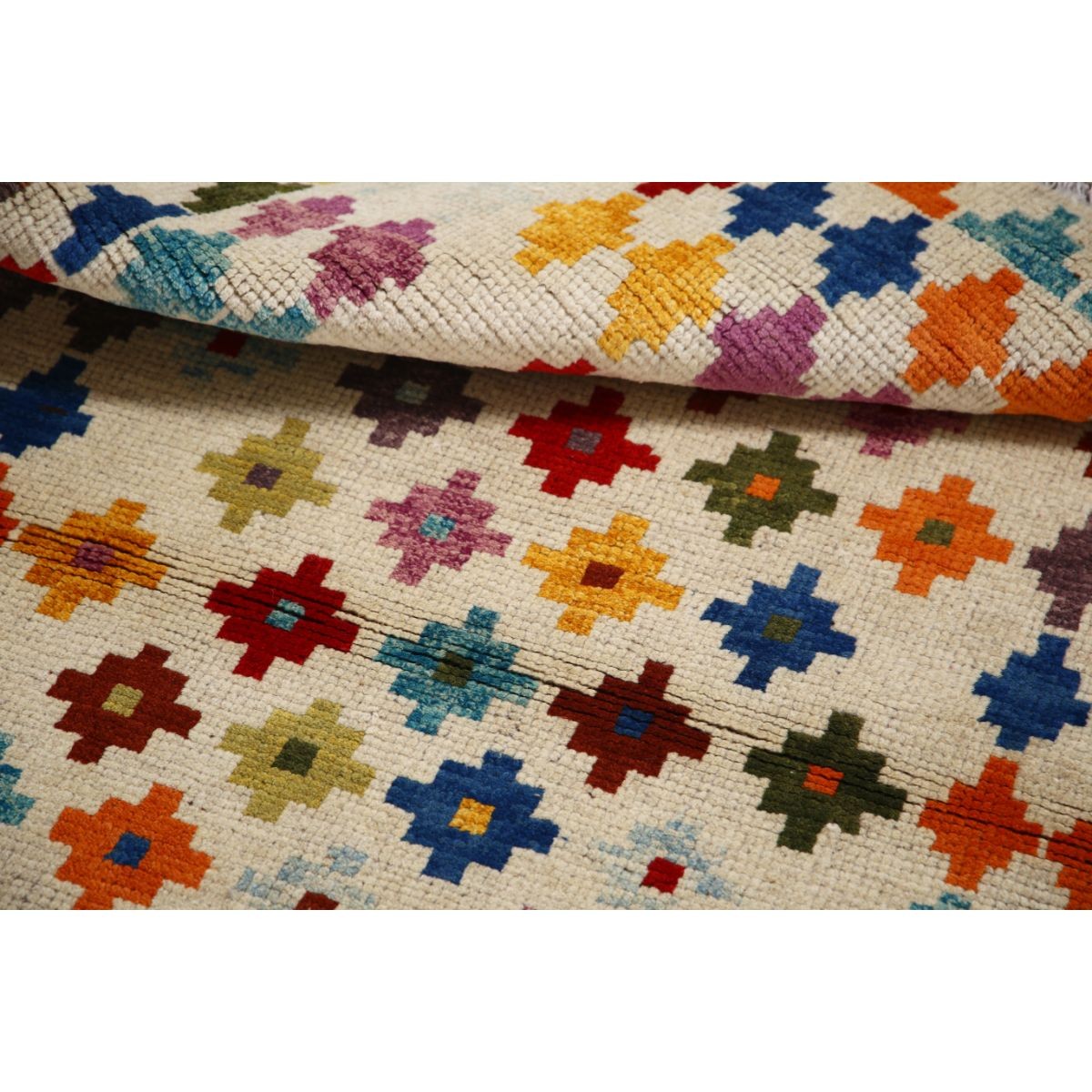 Revival 3x4 Handmade Double Knotted Washable Wool Rug - Colorful
