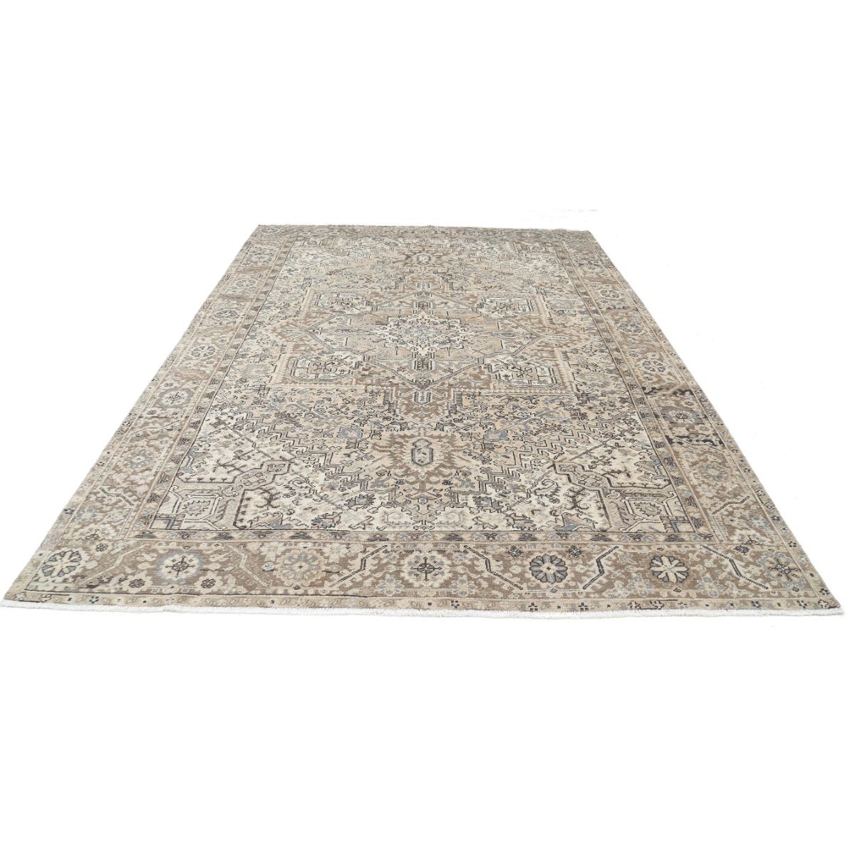 Vintage 8x12 Handmade Double Knotted Washable Wool Rug - Soft Hues