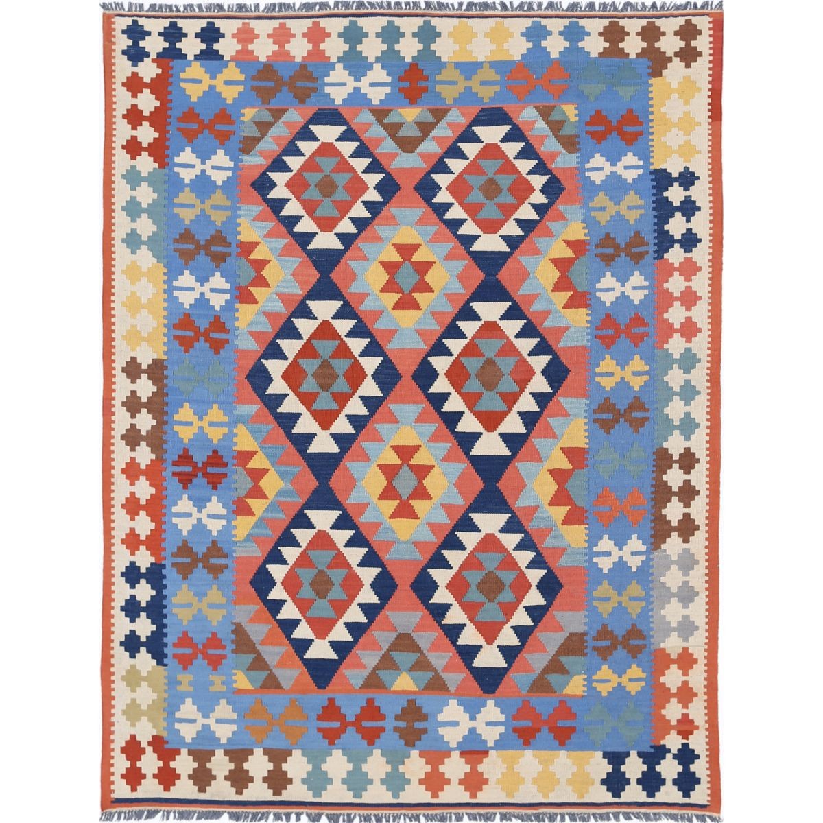 Kafkaas 5x7 Hand Woven Washable Wool Rug - Colorful