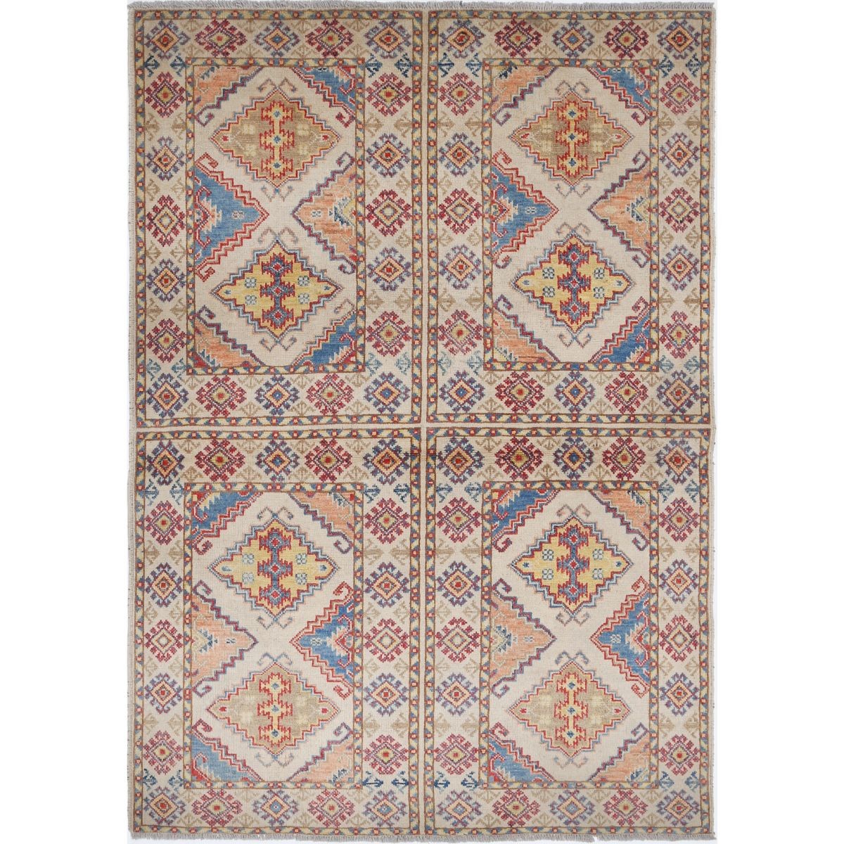 Revival 4x6 Handmade Double Knotted Washable Wool Rug - Colorful