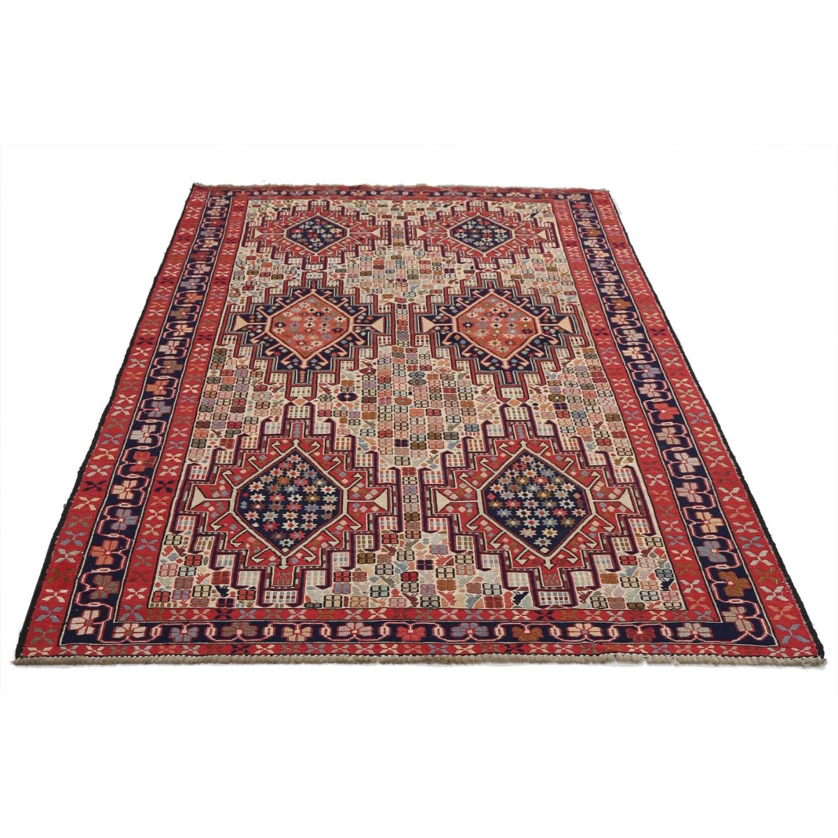 Silki 4x7 Hand Woven Washable Silk Rug - Colorful