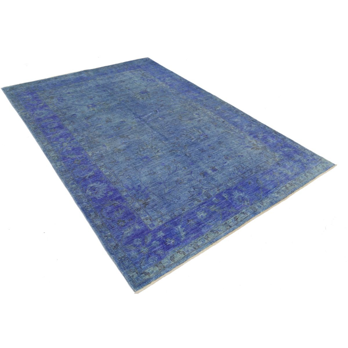 Overdye 6x8 Handmade Double Knotted Washable Wool Rug - Monochormatic