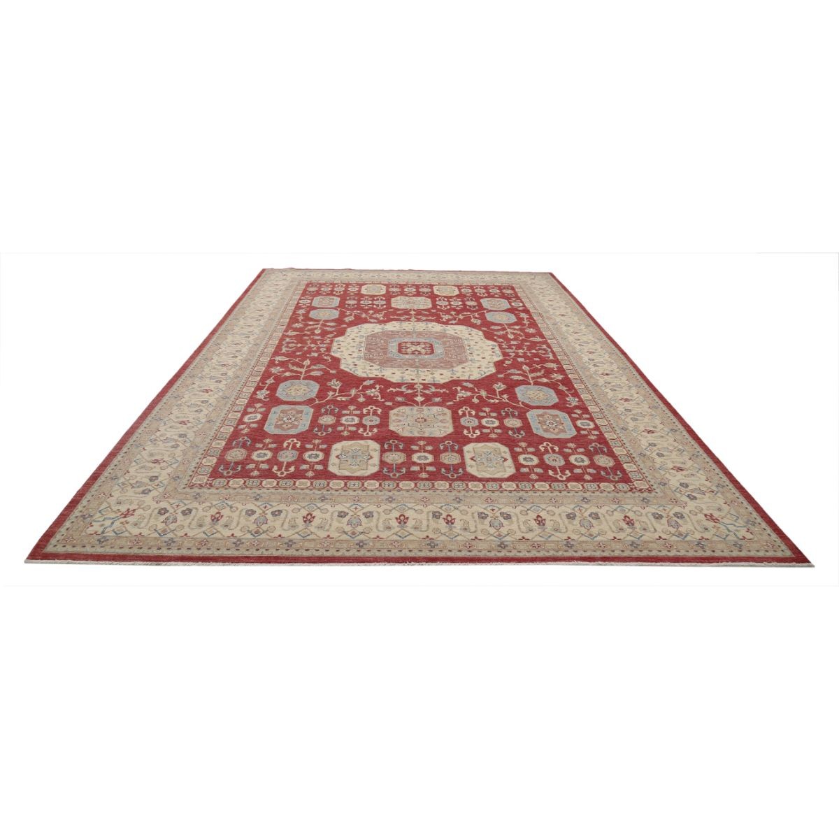 Mamluk 9x12 Handmade Double Knotted Washable Wool Rug - Colorful