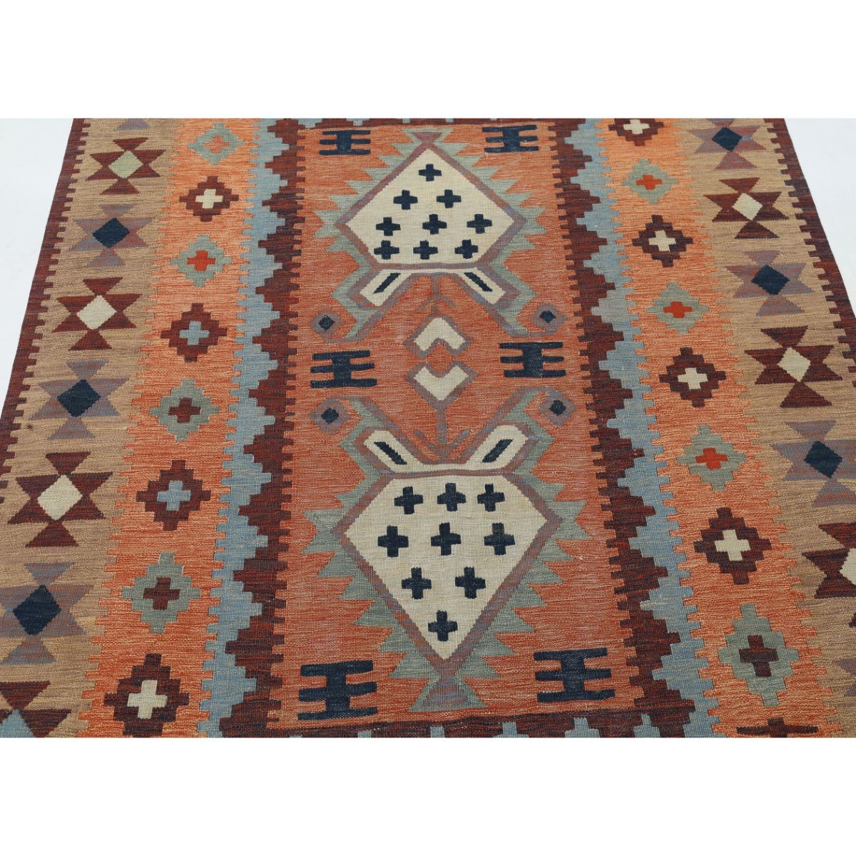 Kafkaas 5x7 Hand Woven Washable Wool Rug - Colorful