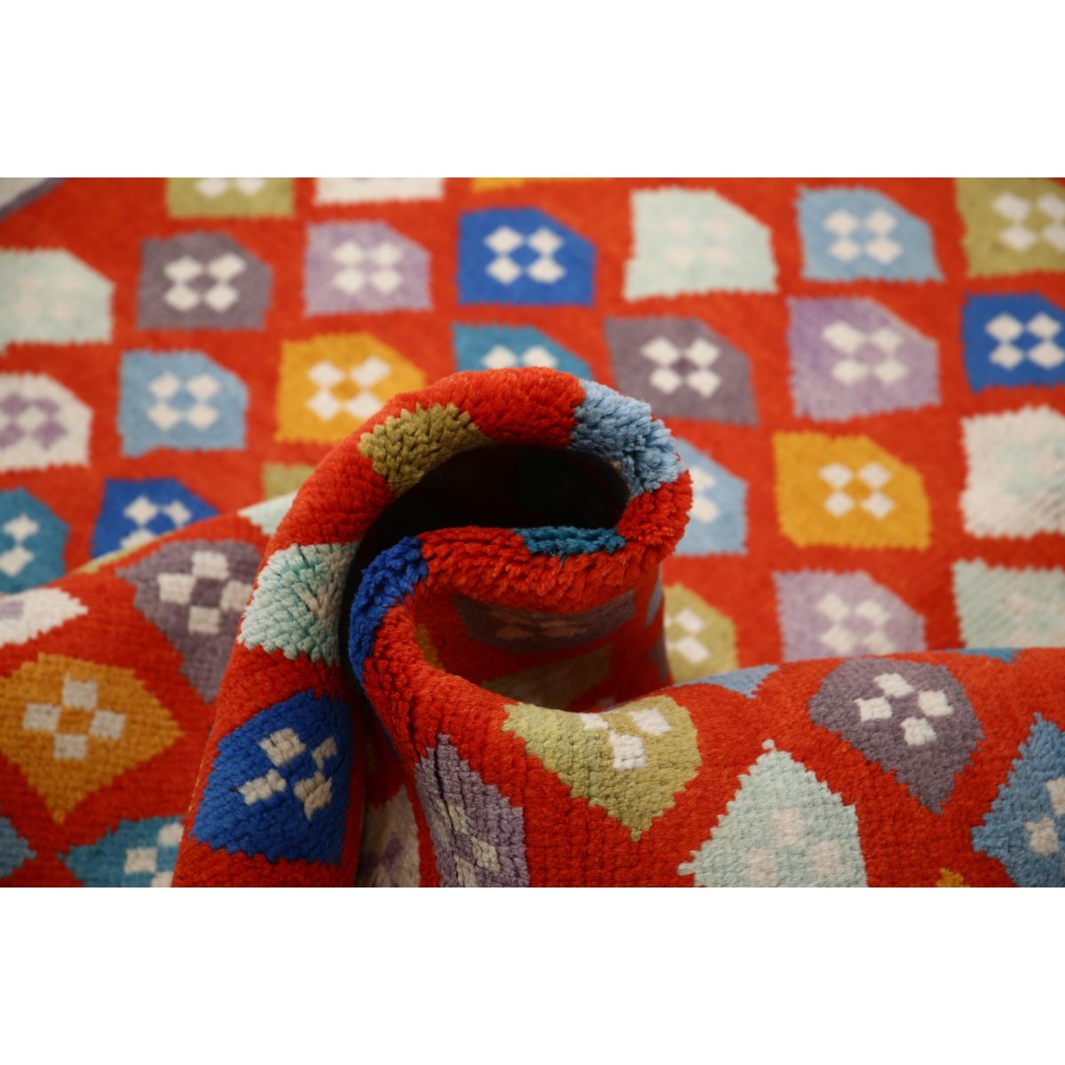 Revival 5x6 Handmade Double Knotted Washable Wool Rug - Colorful
