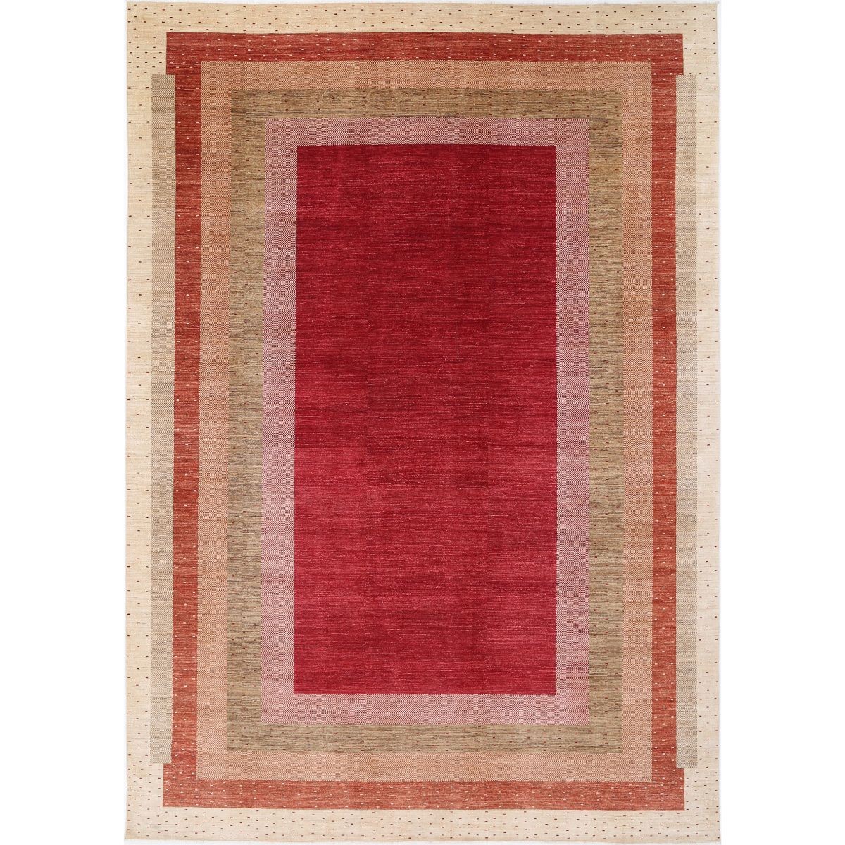 Modcar 12x18 Handmade Double Knotted Washable Wool Rug - Colorful