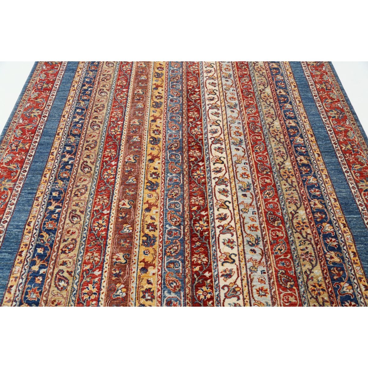 Shaal 7x10 Handmade Double Knotted Washable Wool Rug - Colorful