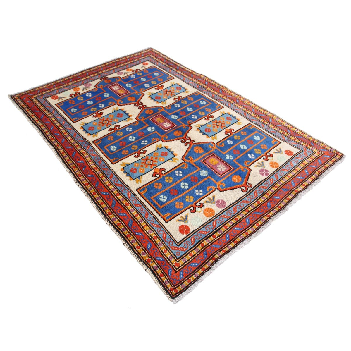Revival 5x7 Handmade Double Knotted Washable Wool Rug - Colorful