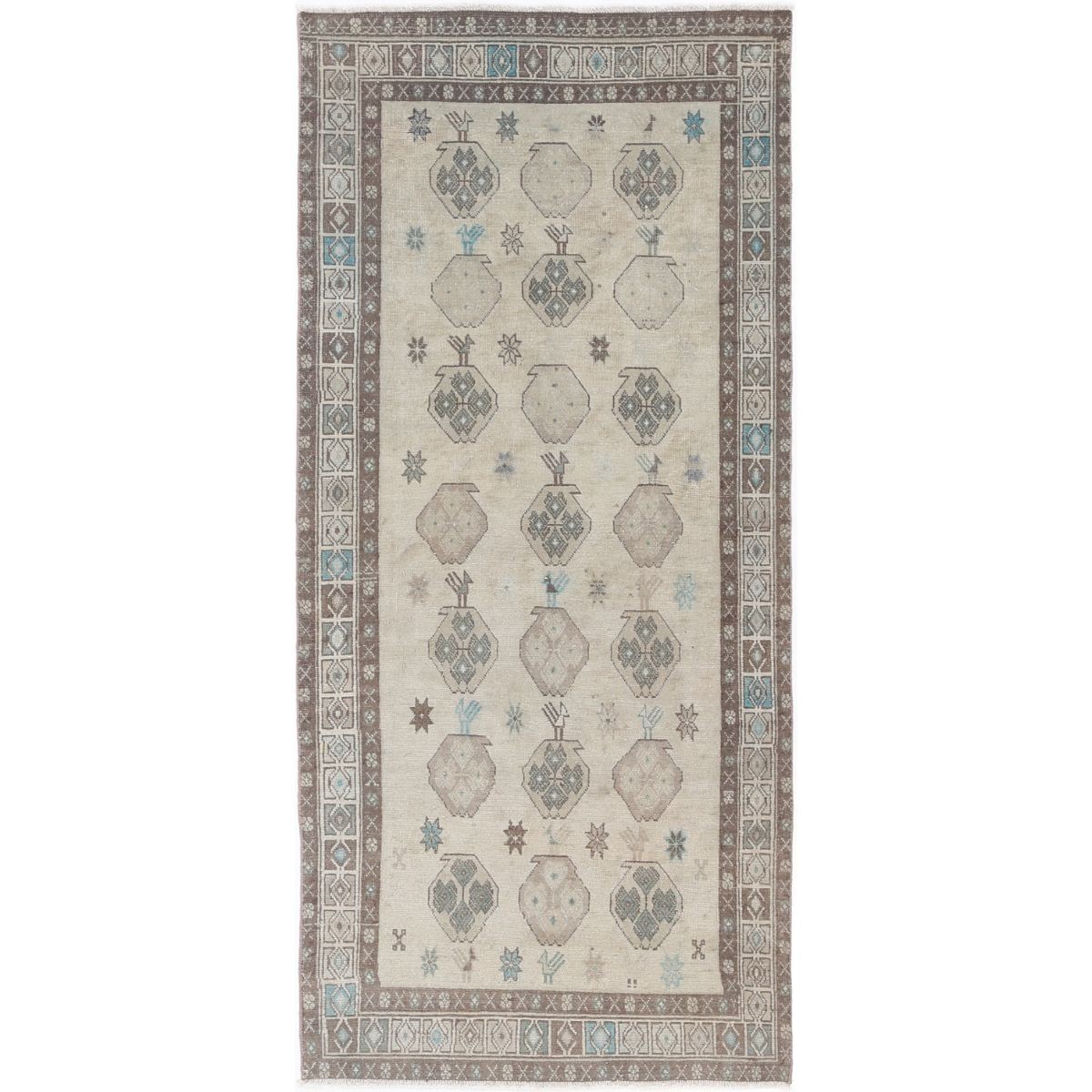 Vintage 3x7 Hand-Knotted Washable Wool Runner - Soft Hues