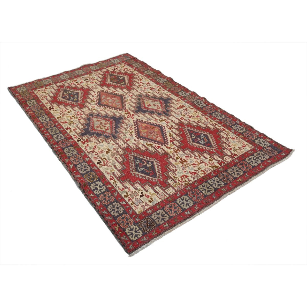 Silki 4x6 Hand Woven Washable Silk Rug - Colorful
