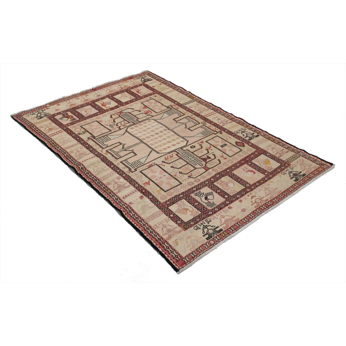 Silki 4x6 Hand Woven Washable Silk Rug - Colorful