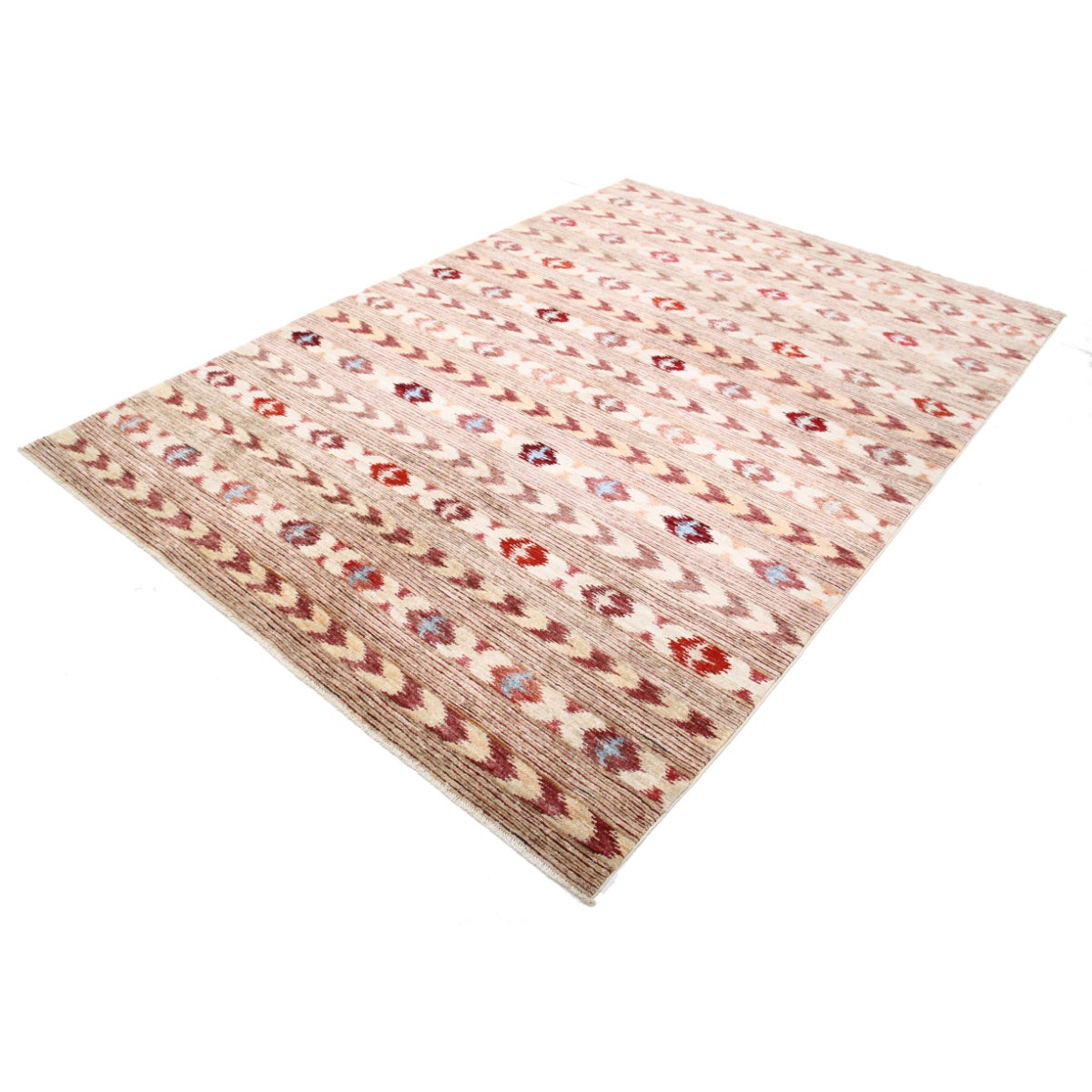 Modcar 6x9 Handmade Double Knotted Washable Wool Rug - Colorful