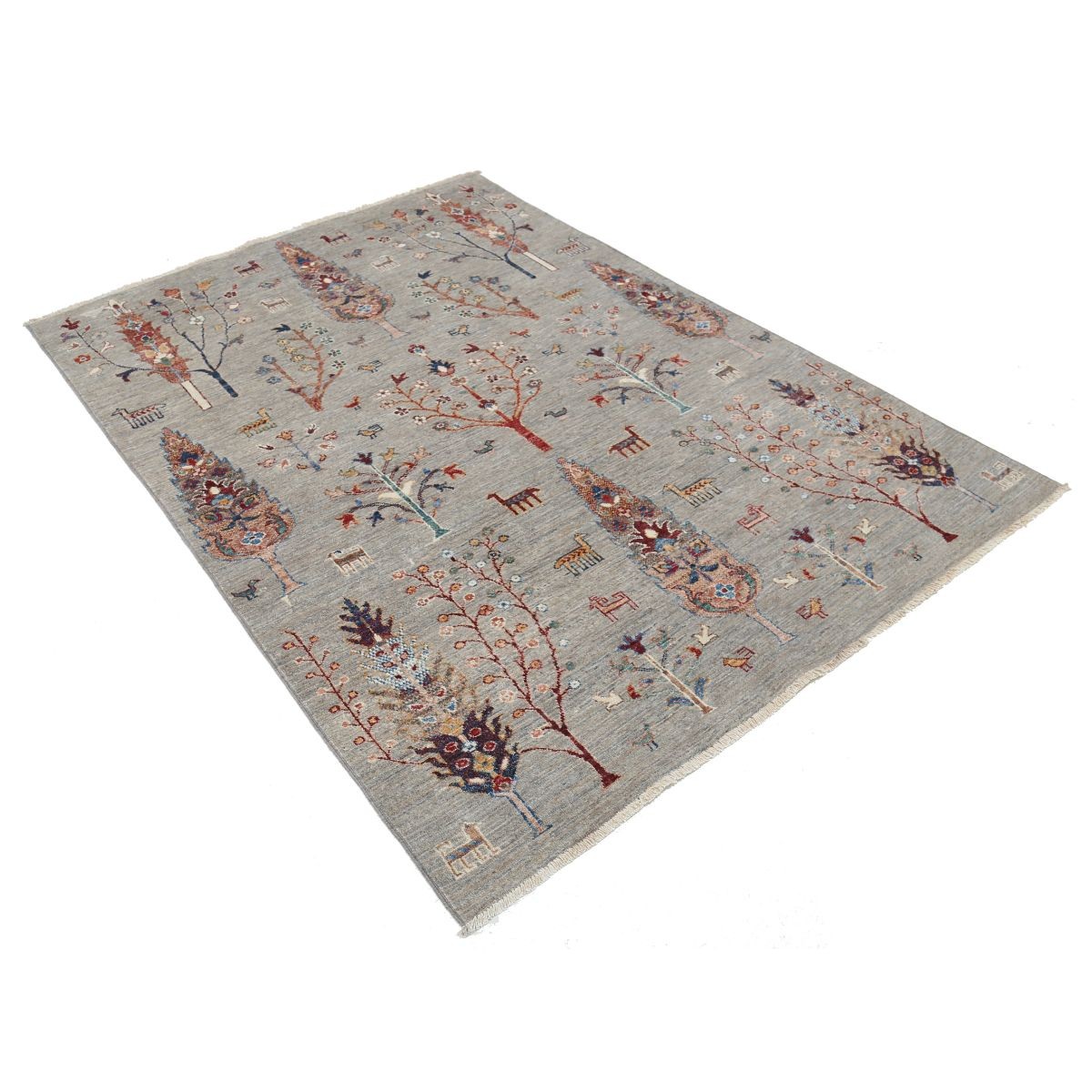 Sultani 5x7 Handmade Double Knotted Washable Wool Rug - Colorful