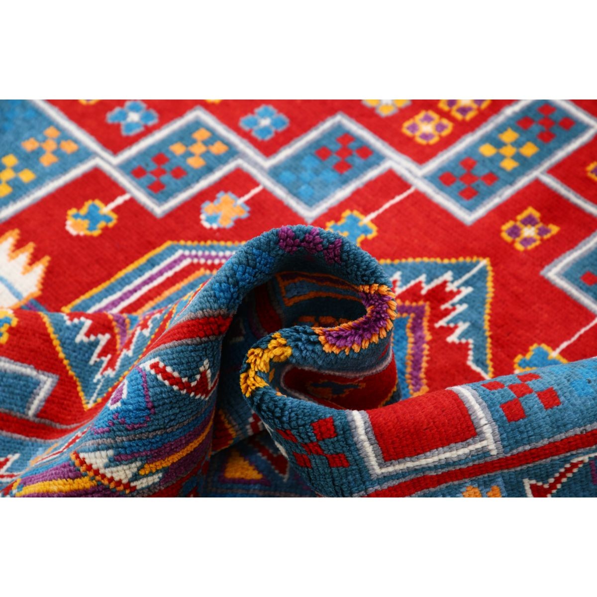 Revival 6x8 Handmade Double Knotted Washable Wool Rug - Colorful