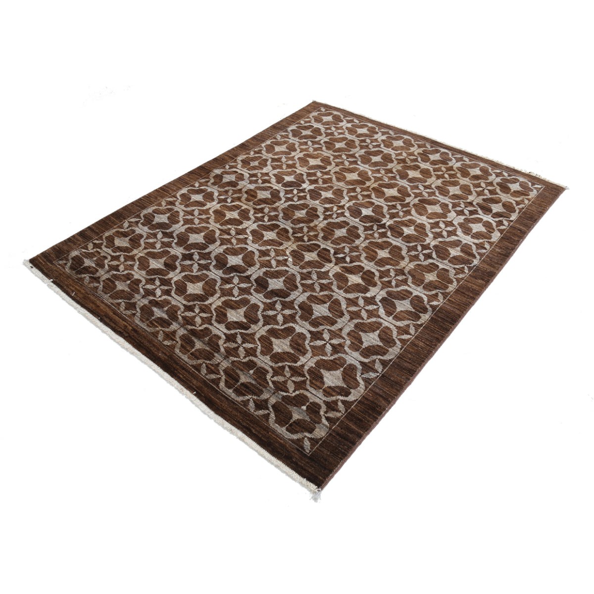 Modcar 5x6 Handmade Double Knotted Washable Wool Rug - Colorful