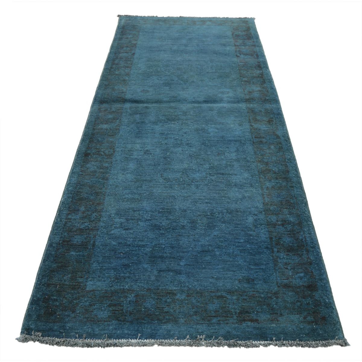 Overdye 2x7 Handmade Double Knotted Washable Wool Runner - Monochormatic