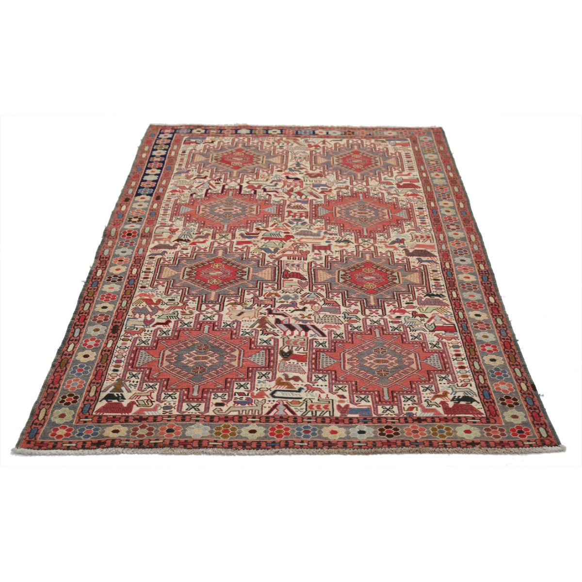 Sumak 4x7 Hand Woven Washable Wool Rug - Colorful