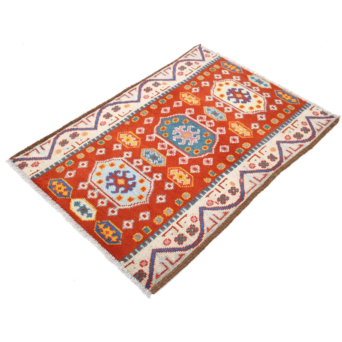 Revival 3x4 Handmade Double Knotted Washable Wool Rug - Colorful