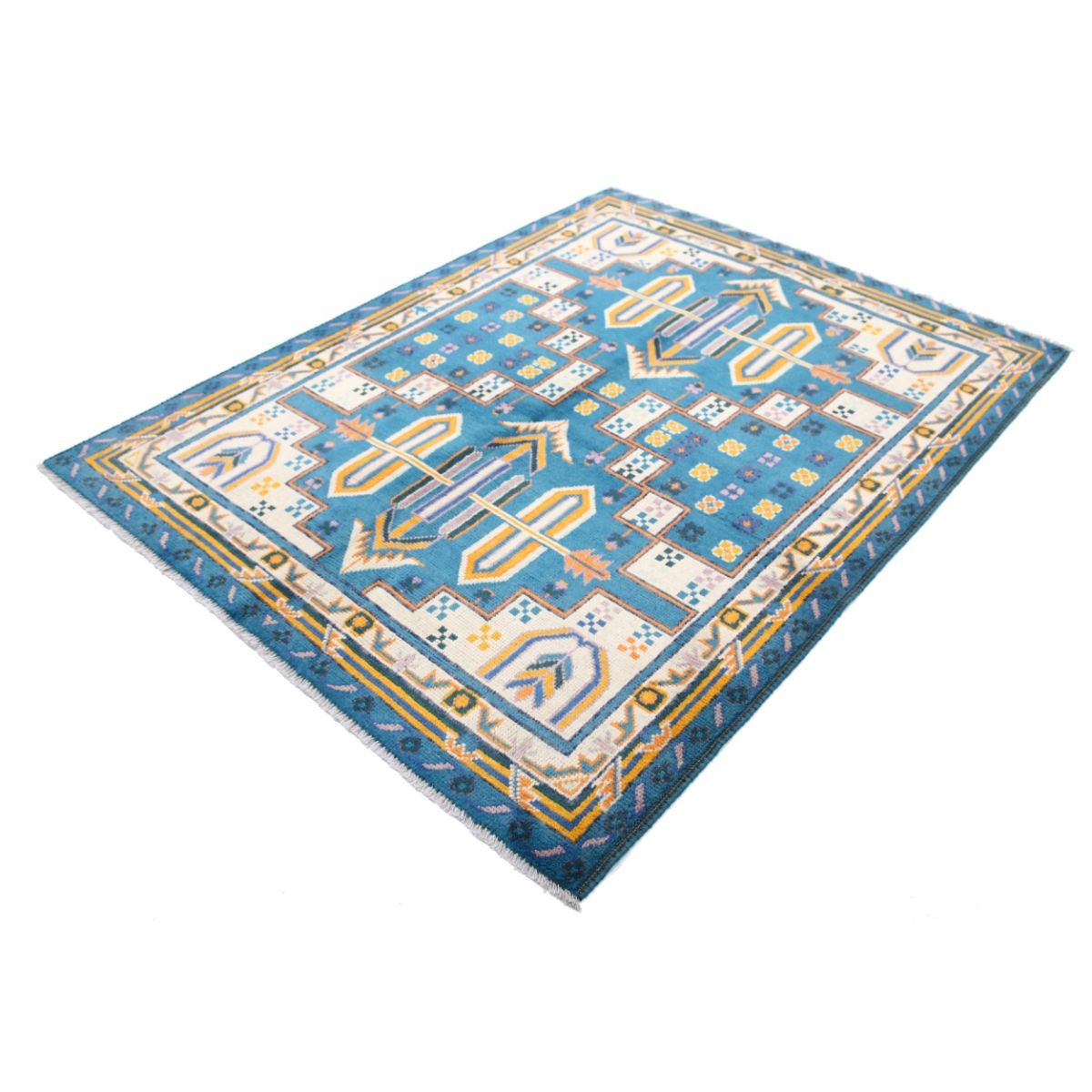 Revival 5x7 Handmade Double Knotted Washable Wool Rug - Colorful