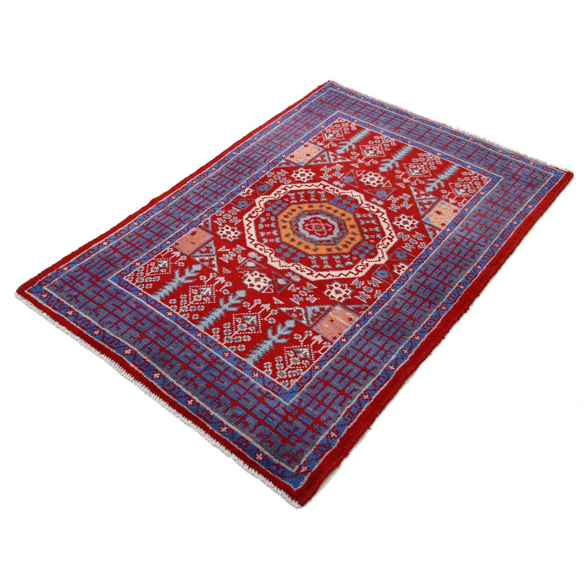 Revival 3x5 Handmade Double Knotted Washable Wool Rug - Colorful