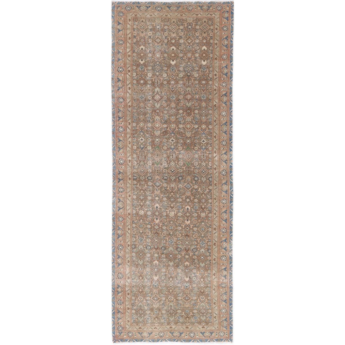 Vintage 3x10 Handmade Double Knotted Washable Wool Runner - Soft Hues