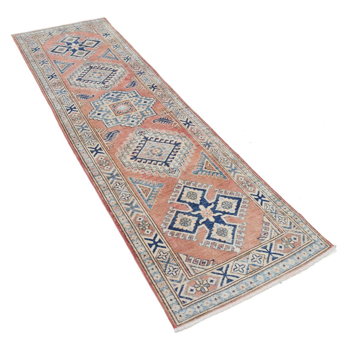 Kazak 2x8 Handmade Double Knotted Washable Wool Runner - Colorful