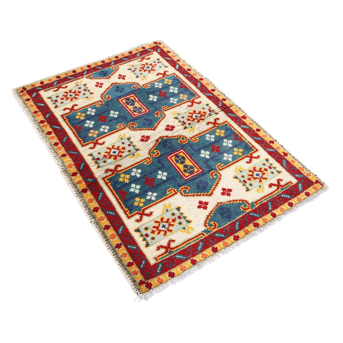 Revival 3x4 Handmade Double Knotted Washable Wool Rug - Colorful