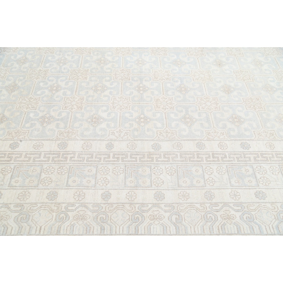Khotan 17x25 Handmade Double Knotted Washable Wool Rug - Soft Hues