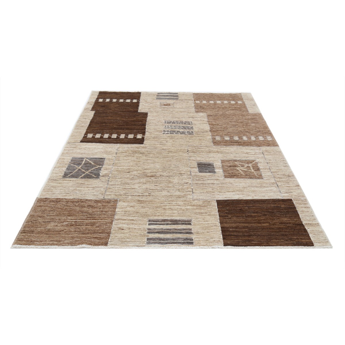Modcar 5x7 Handmade Double Knotted Washable Wool Rug - Colorful