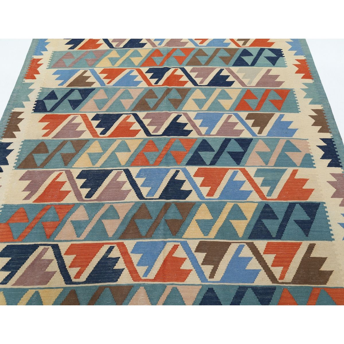 Kafkaas 6x8 Hand Woven Washable Wool Rug - Colorful