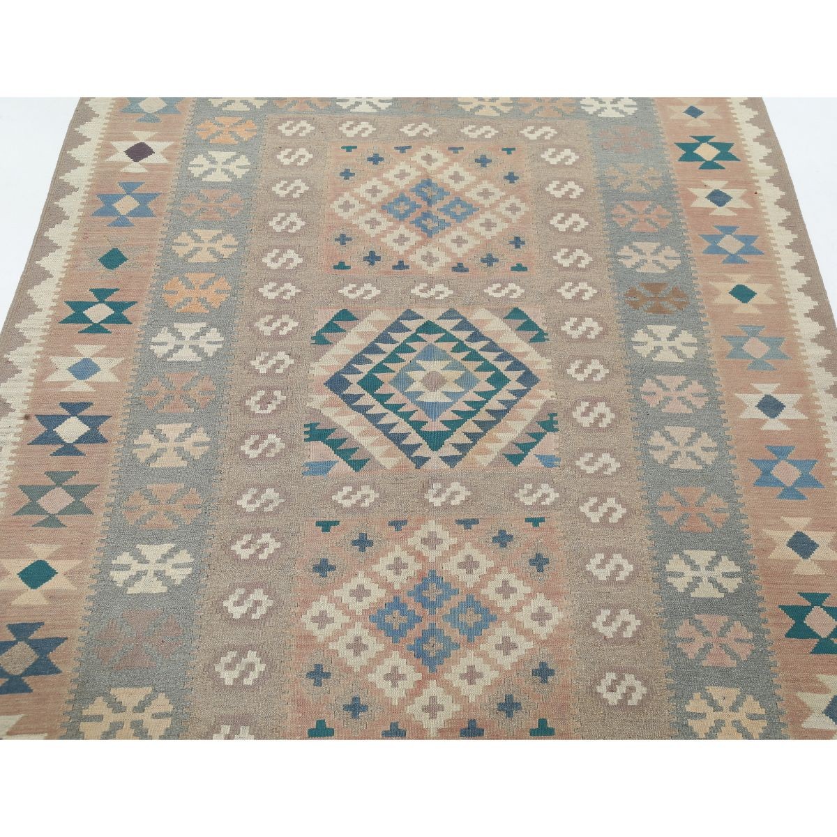 Kafkaas 5x7 Hand Woven Washable Wool Rug - Soft Hues