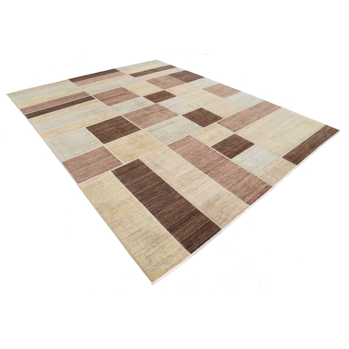 Modcar 9x12 Handmade Double Knotted Washable Wool Rug - Colorful