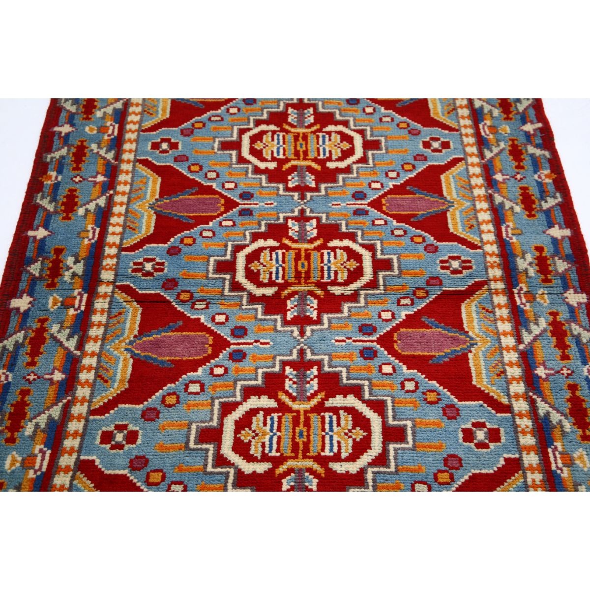 Revival 4x5 Handmade Double Knotted Washable Wool Rug - Colorful
