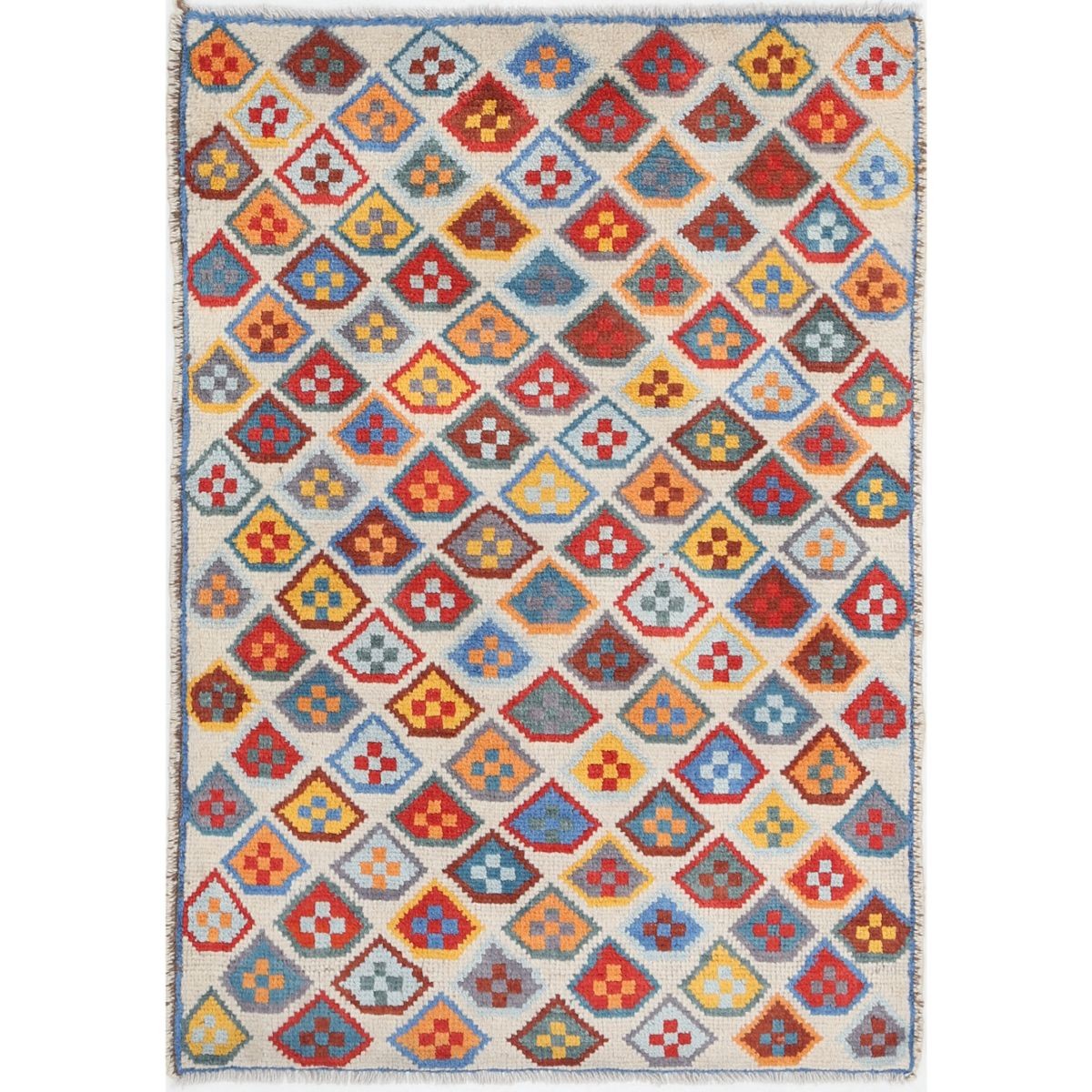 Revival 3x4 Handmade Double Knotted Washable Wool Rug - Colorful