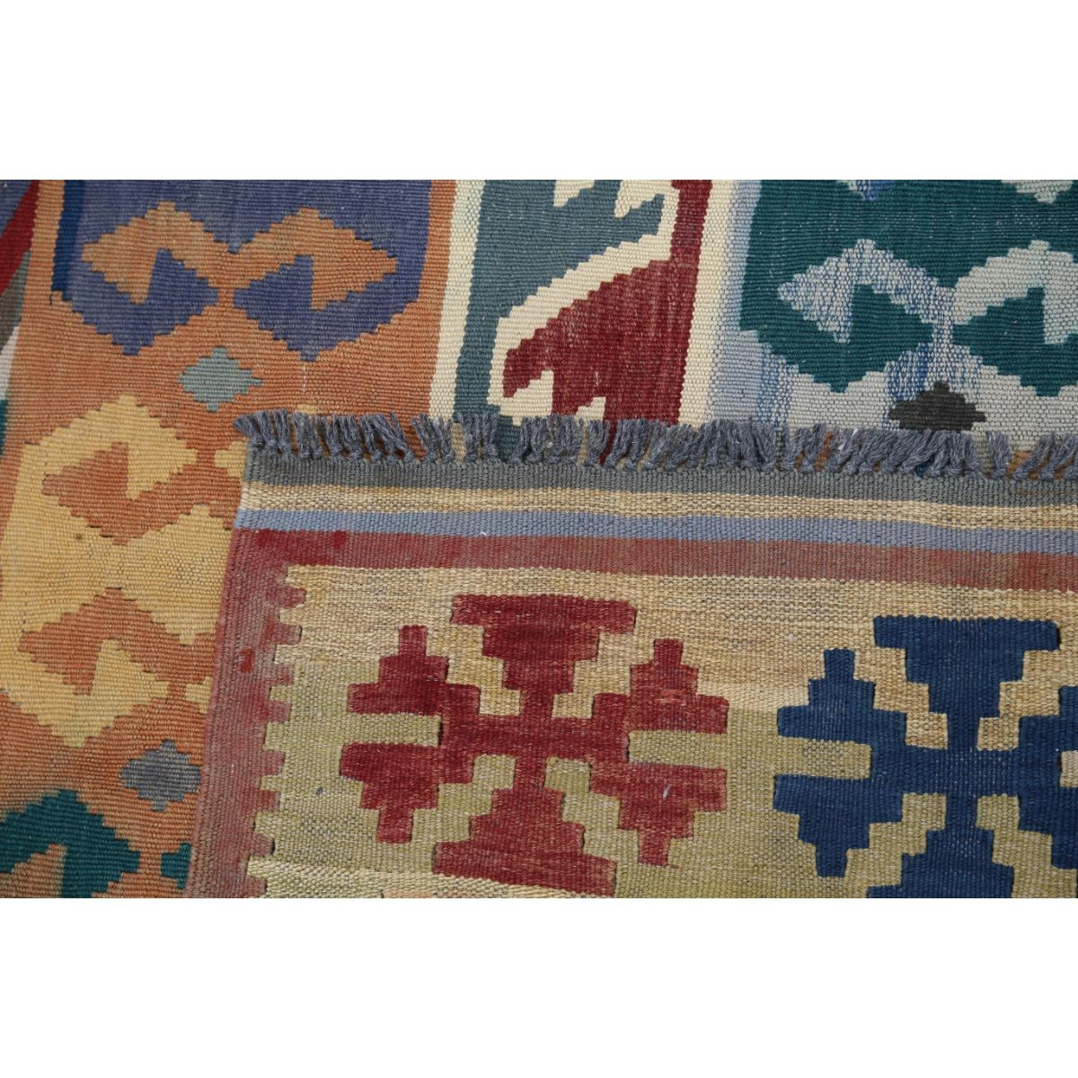 Kafkaas 5x6 Hand Woven Washable Wool Rug - Colorful