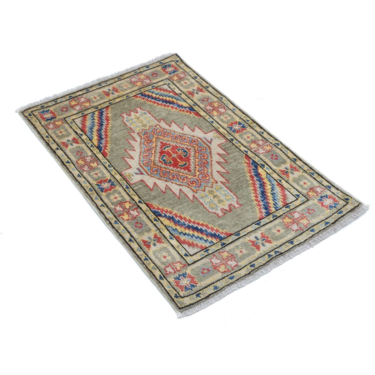 Revival 2x3 Handmade Double Knotted Washable Wool Rug - Colorful