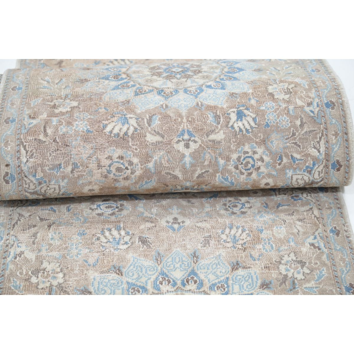 Vintage 3x12 Handmade Double Knotted Washable Wool Runner - Soft Hues