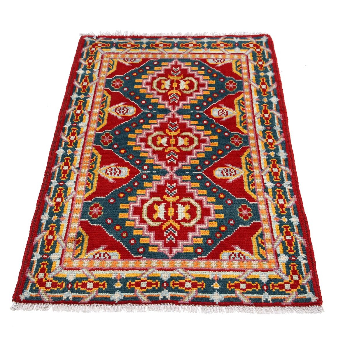 Revival 3x4 Handmade Double Knotted Washable Wool Rug - Colorful
