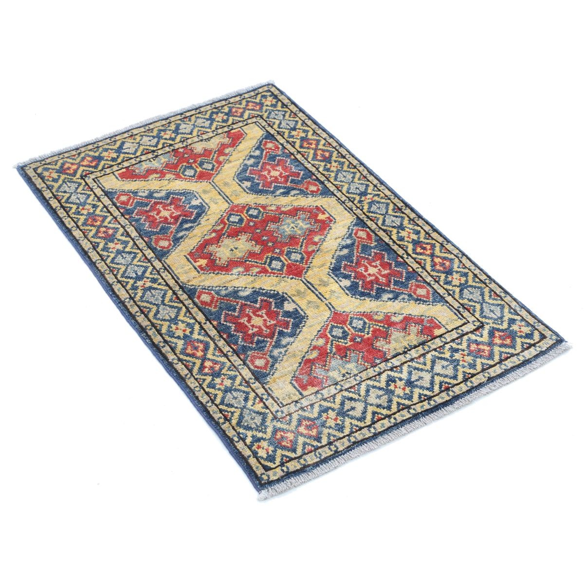 Revival 2x3 Handmade Double Knotted Washable Wool Rug - Colorful